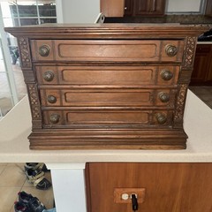 Antique Spool Cabinet with 4 Drawers