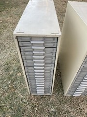 TWO – Vintage Victor Kardex Visible Index Card Flat File Cabinet, 19 Drawer