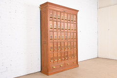 Antique Arts & Crafts Oak 42-Drawer Card File Cabinet, Circa 1900