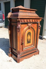 Spectacular Walnut Victorian Credenza Cabinet with Fabulous Marquetry Inlay