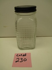 HOOSIER CABINET ORIGINAL SQUARE SPICE JAR LOT # 230