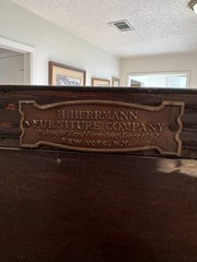 Antique H. Herrmann Cabinet – Carved Walnut, Portrait Panels, Early 1900s
