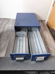 Vintage Metal 2 Drawer Index Card File Cabinet, Unbranded, Shabby Paint blue