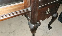 Antique Queen Anne Style China Cabinet Curio Living Dining Room Furniture TLC