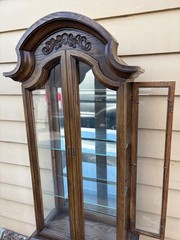 67728 Butler Traditional Oak Curio Cabinet with Glass Shelves