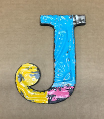 Decorative Salvaged Tin Ceiling 8″ Patchwork Mix Color Letter J Metal 612-26B