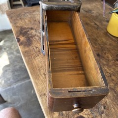 Unusual Draws Slim And Long Wooden Two Tier Vintage Shop Display Unit England