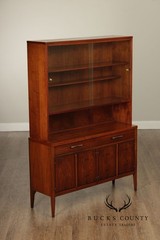 Lane ‘Tuxedo’ Mid Century Modern Walnut China Cabinet