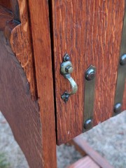 Antique Tiger Oak Pipe Tobacco Smoking Cabinet, Nightstand, Light Stand