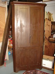 Antique One Piece Blind Corner Cupboard with Grained Finish – Lehigh County, Pa