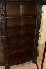 Quarter Sawn Oak Curio Cabinet, R.J. Horner, with Figural Women