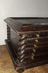 Antique Victorian Walnut Spool Cabinet 3 Drawer For Pocketwatch Collection