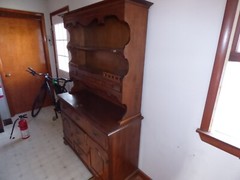HUTCH Breakfront CABINET Solid Wood Furniture China Cabinet Hutch VINTAGE PICKUP
