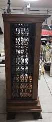 Metal And Wood Vintage Wine Cabinet
