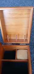Wood Sewing Box Table Cabinet Country Rustic Primitive 12x9x 7 w/ Handle – VTG