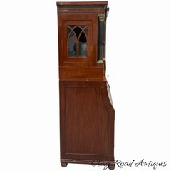 Antique Mahogany secretary desk Russian empire bronze ormolu columns 2pc 1810
