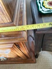 Singer Furniture (?) China Cabinet Hutch Mid Century Carved Wood Doors