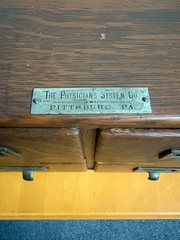 Rare Vintage Oak 4 Drawer Wooden Card Catalog File Cabinet Medical FREE SHIPPING