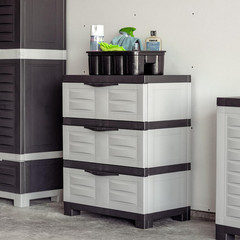 Sunnydaze 29.5″ H 3-Tier Storage Cabinet with Drawers – Resin Storage Drawers Or