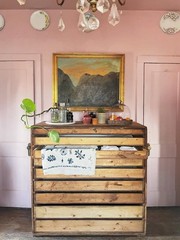 Mid Century Map/Printers/haberdashery/kitchen/tools Farmhouse Cabinet