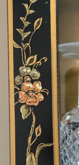 Vintage Drexel Heritage Asian Chinoiserie Black China Cabinet Curio Storage