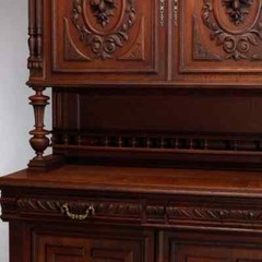 French Renaissance Deeply Carved Walnut Hunt Cupboard, 19th Century