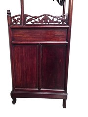 Vintage Chinese Solid Rosewood Corner Etagere Cabinet Carved Whatnot Shelf Heavy