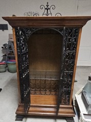 Metal And Wood Vintage Wine Cabinet