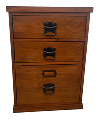 Vintage File Cabinet Mission Arts and Crafts style Three Drawers One Legal sz 1A