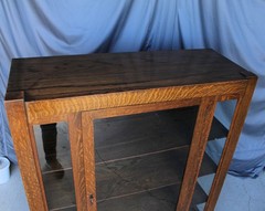 Antique Mission Oak Arts and Crafts China Curio Cabinet