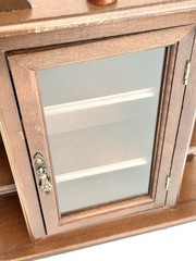 Vintage Wooden Wall Curio Cabinet Display Shelf Plexiglass Door Brown MDF 17”H