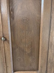 Late 1800 antique oak pie safe, a utilitarian cupboard designed for storage