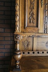 Antique French China Hutch ~French Vaisselier~ Antique Carved Oak Music Cabinet