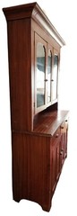 American Stepback CUPBOARD, Hutch, c1875, Ohio, Bold Grain-Painted, 86″t, 56″w