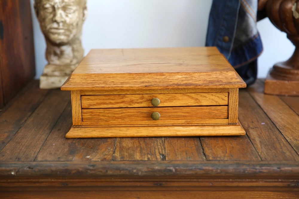Antique apothecary specimen cabinet hardware parts bin wood drawer dental VTG