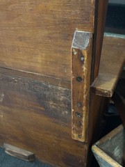 ANTIQUE MINIATURE CHILDS PRIMITIVE WOODEN STEP BACK CUPBOARD KITCHEN PANTRY