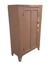 antique primitive 1 door cupboard cabinet painted jelly milk farm house country