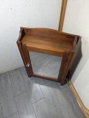 Vintage Rustic Country Wood Wall Medicine Apothecary Cabinet Shelf Mirror Door