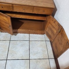 Ethan Allen Nutmeg Maple Wood Vintage Custom Cabinet Dresser Storage Shelf Doors