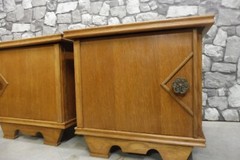 Wooden Mid Century Vintage Bedside Cabinets pair Bedside Table Restored