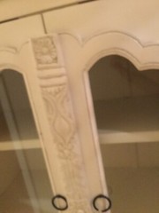 Antique Cabinet Hutch Carved Rose French Provincial Country Display Case Curio