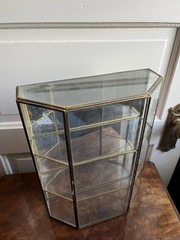 Vintage Brass And Glass Mirrored Display/curio Cabinet