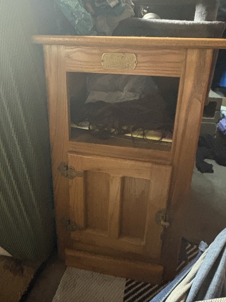 Oak Ice Box Nightstand Cabinet Simmons Hardware Table