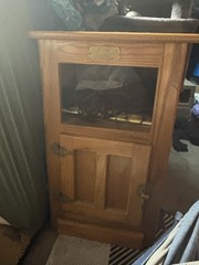 Oak Ice Box Nightstand Cabinet Simmons Hardware Table