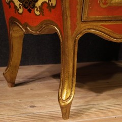 Lacquered commode painted dresser antique Tuscan style chest drawers 20th cent