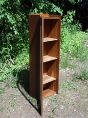 Antique Solid Oak Glass Front Chimney Cabinet Bookcase Display Case Cupboard
