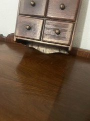 Vtg Wall Hanging 6 Drawer, Spice Cabinet / Box, Sunburst Apothecary Drawers Wood