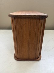 Vintage Kalmar Teak Wood Tambour Door Cabinet Wall Mount or Tabletop MCM Storage