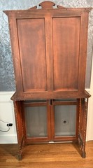 Antique Custom Made Radiator Cover With Matching Hutch With Shelves