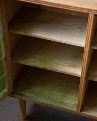 Kjærnulf Style Danish Oak & Stained Glass Cabinet